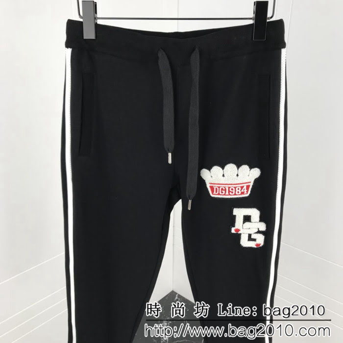 DＧ杜嘉班納 18秋冬新款 刺繡毛巾布logo 男款衛褲 ydi1130